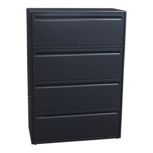 Haworth Used 4 Drawer 36 Inch Lateral File, Gray
