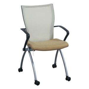 Haworth X99 Seminar Used Mesh Back Mobile Nesting Chair, Tan