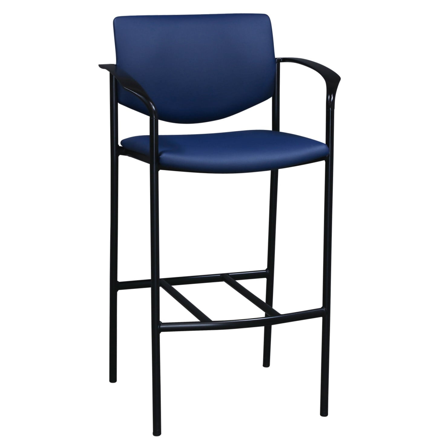 Steelcase Player Used PU Leather Cafe Stool, Ocean Blue