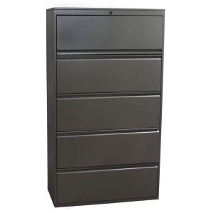 Great Openings Used 5 Drawer 36 Inch Lateral File, Taupe