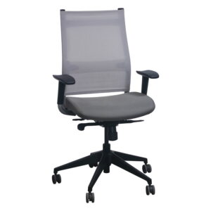 SitOnIt Wit High Back Used Gray Mesh Task Chair, Gray Seat