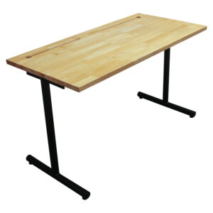 Used 24x48 Laminate Training Table with Two Grommet Holes, Honey Maple