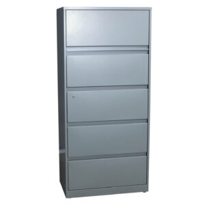 Steelcase 900 Used 5 Drawer 30 Inch Lateral File, Silver