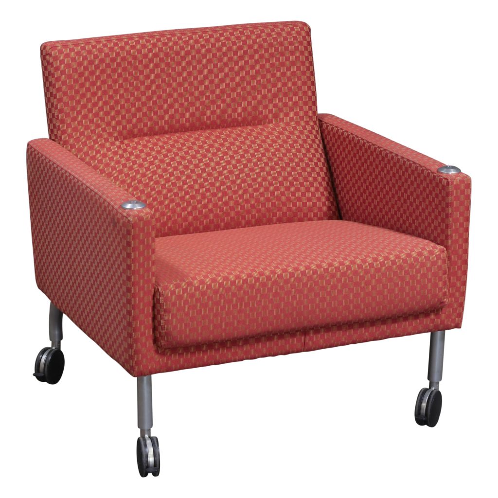 Steelcase Coalesse Sidewalk Used Mobile Lounge Chair, Orange Square