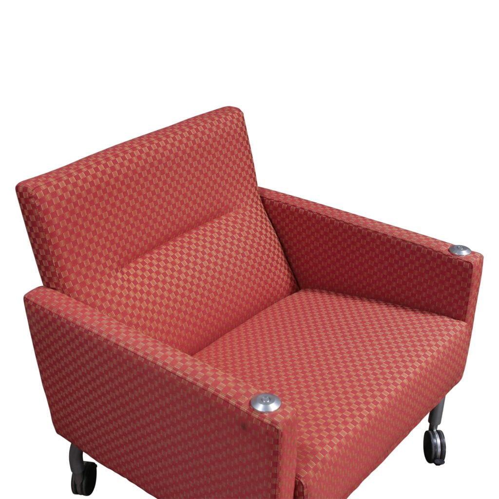 Steelcase Coalesse Sidewalk Used Mobile Lounge Chair, Orange Square