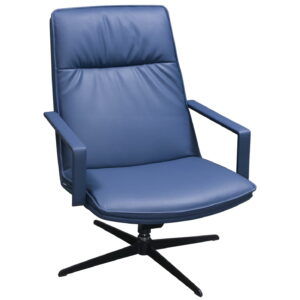 Jade by goSIT High Back Revolving PU Leather Chair, Dark Blue