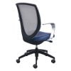 Kimball Mesh Back Used Conference Chair, Ocean Blue PU Leather Seat