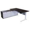 Sonoma Manager Lifting L-Shaped Laminate Desk with Left Return, Gray and White