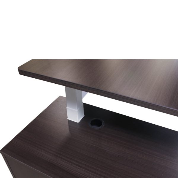 Sonoma Manager Lifting L-Shaped Laminate Desk with Left Return, Gray and White