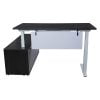 Sonoma Manager Lifting L-Shaped Laminate Desk with Right Return, Gray and White