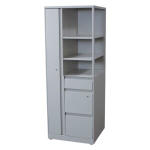 Steelcase Answer Used Storage Tower with Open Shelving Left, Light Putty