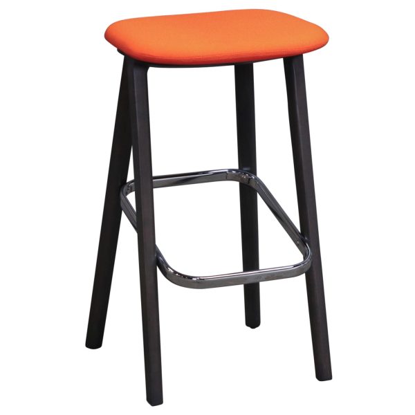 Used Stool with Cushion, Orange