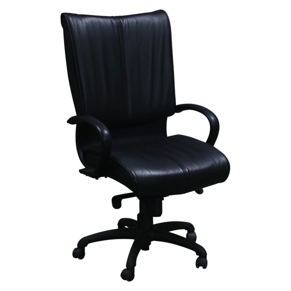 9to5 Seating Used High Back Leather Executive Chair, Black