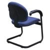 Evo Used Sled Base Side Chair, Navy Purple Pattern