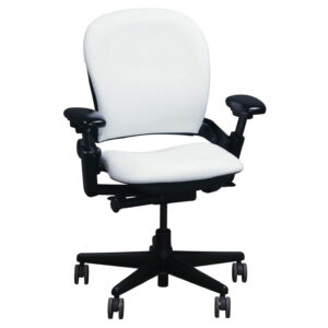 Steelcase Leap V1 Used PU Leather Task Chair, Snow White