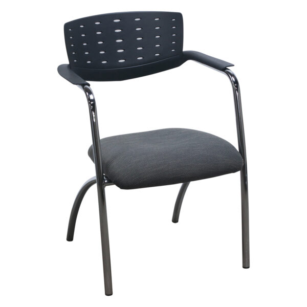 Teknion Used Stack Chair, Charcoal Gray