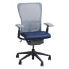 Haworth Zody Light Gray Mesh Back Used Task Chair, Ocean Blue PU Leather Seat