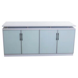 Westport Deluxe 24x72 Storage Credenza with Glass Doors, White