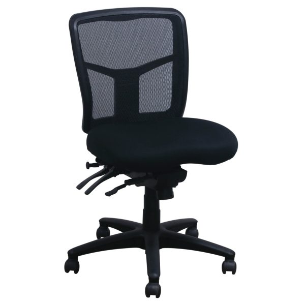 Ergonomic Armless Used Mesh Back Task Chair, Black