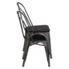 DHP Fusion Used Distressed Finish Antique Gun Metal Chair, Wood Seat