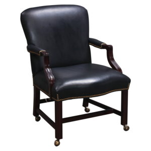 Hancock and Moore Used Conference Chair, Black Leather on Mahogany Wood