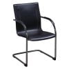 Leatherette Used Sled Base Guest Chair, Black