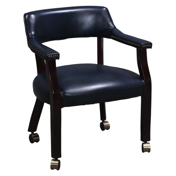 Used Leather Conference Chair, Blue