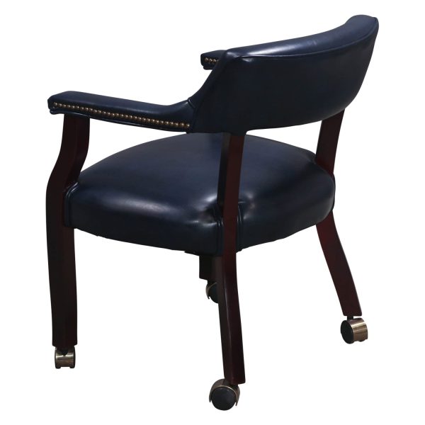 Used Leather Conference Chair, Blue