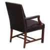 Used Leather Wood Guest Chair, Walnut