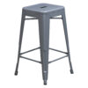 Used Metal Stacking Short Stool, Gray