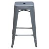 Used Metal Stacking Short Stool, Gray