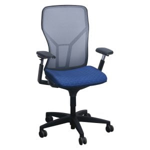 Allsteel Acuity Used Gray Mesh Back Task Chair, Blue Pattern Seat