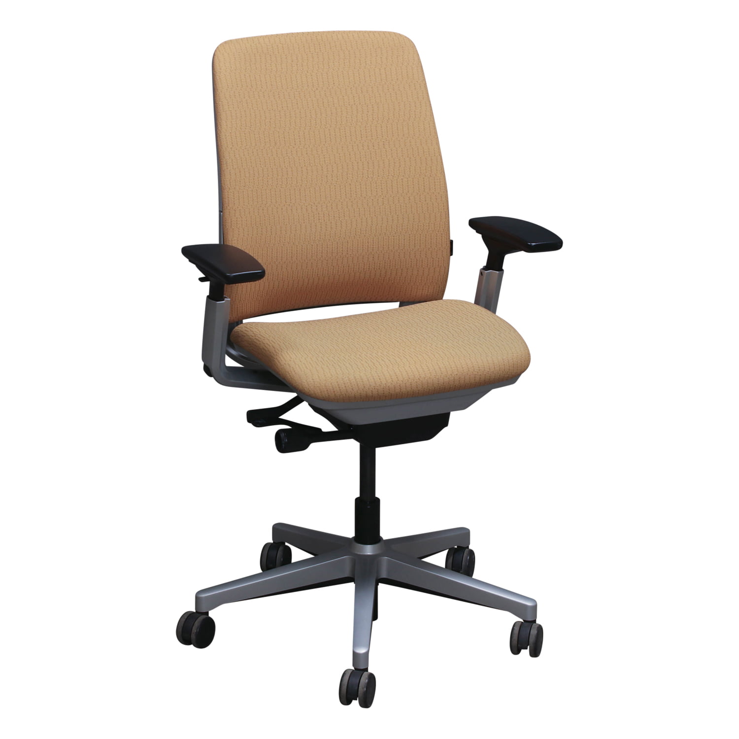 Steelcase Amia Used Task Chair w Platinum Frame, Amber