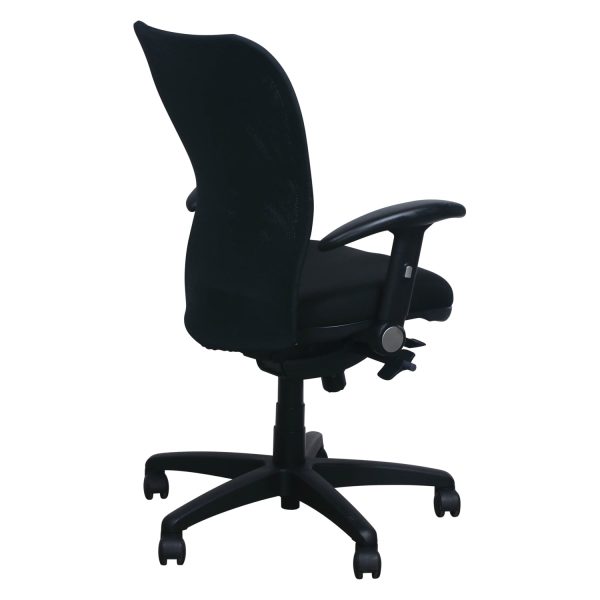 Via Used Mesh High Back Ergonomic Task Chair with Flip Arms, Black