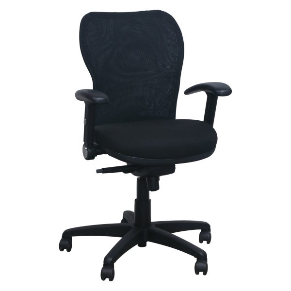 Via Used Mesh Mid Back Ergonomic Task Chair with Flip Arms, Black