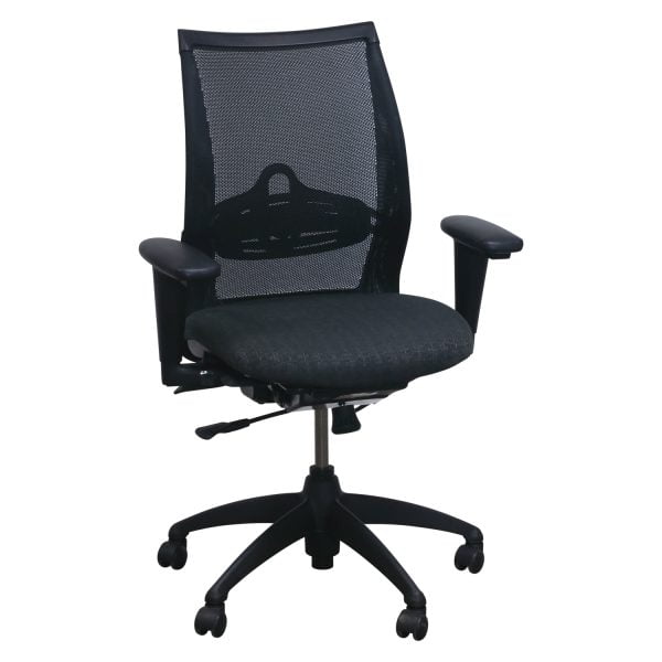 Haworth Improv Tag Used Mesh Back Task Chair, Black Pattern