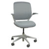 Steelcase Cobi Used Mesh Back Fixed Arm Chair, Light Gray