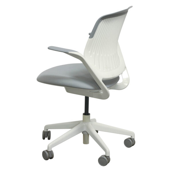Steelcase Cobi Used Mesh Back Fixed Arm Chair, Light Gray