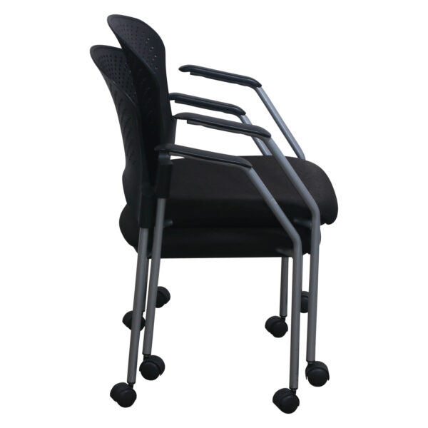 Used Mobile Stack Chair, Black