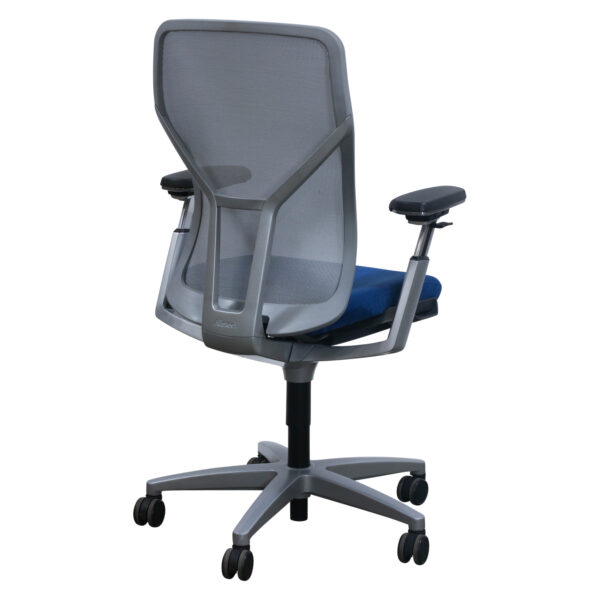Allsteel Acuity Used Light Gray Mesh Back Task Chair, Sapphire Blue Seat