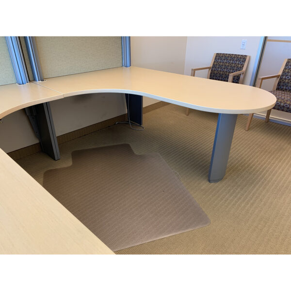 Teknion Used Bullet U-Shape Laminate Desk Set Left Return, Maple