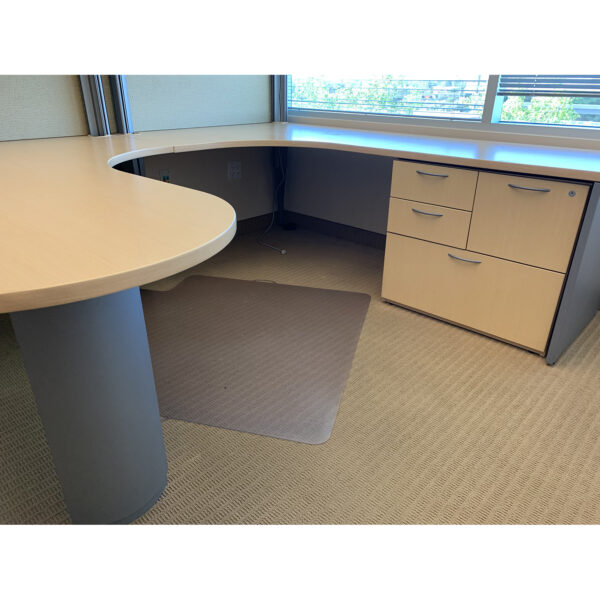 Teknion Used Bullet U-Shape Laminate Desk Set Right Return, Maple