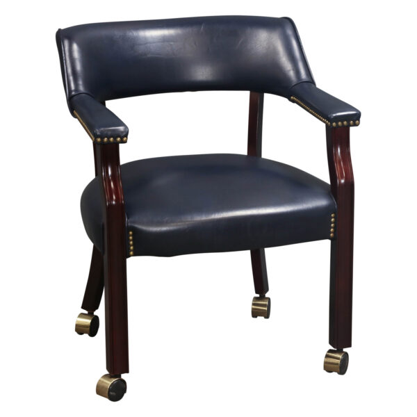 Used Leather Conference Chair, Blue