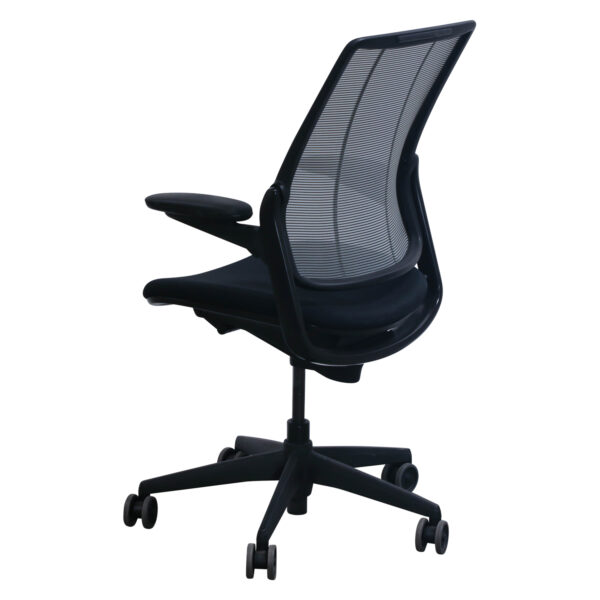 Humanscale Diffrient Smart Used Gray Mesh Back Task Chair, Black