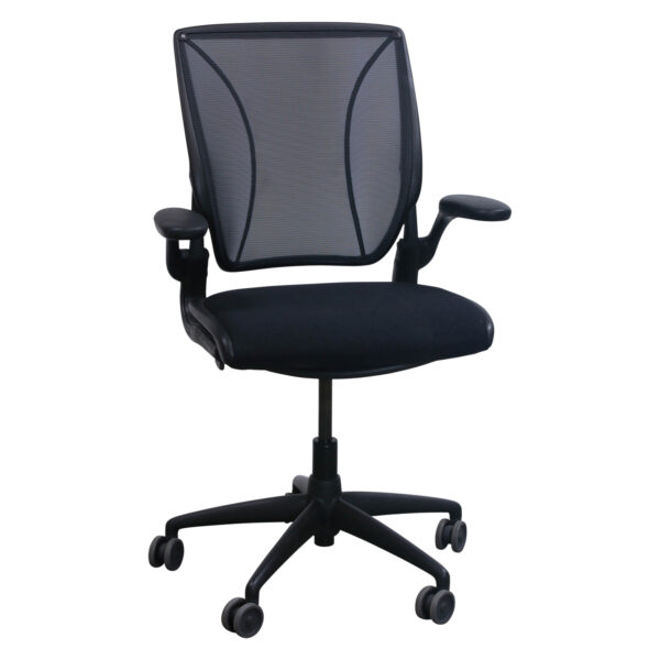Humanscale Diffrient Used Mesh Back Conference Chair, Smooth Black