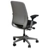 Steelcase Amia Used PU Leather Task Chair w Platinum Frame, Black