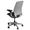 Steelcase Amia Used PU Leather Task Chair w Platinum Frame, Black