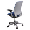 Steelcase Amia Used Task Chair w Platinum Frame, Sapphire Blue