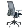 Haworth Very Light Gray Mesh Back Used Task Chair, Black Seat