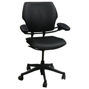 Humanscale Freedom Used Mid Back Genuine Leather Task Chair, Black